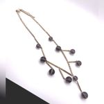 Ann Taylor Glass Bead & Gold Modern Statement Necklace Modern Contemporary Goth Photo 2