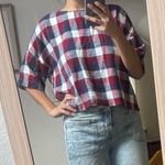 ZARA Plaid Short Sleeve Top Photo 5
