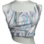 Athleta Sports Bra Size M Marble Swirl Print High Neck Crop Tank Médium Support Photo 0