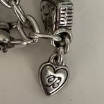 Brighton  Enchanted Hearts Silver Plated Charms Slide Bracelet Photo 5