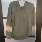 Hem & Thread Green Hoodie with Lace and Pink Accents  Photo 0