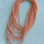 Vintage gold plated with Coral Pink Glass breads Necklace Photo 1