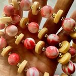 Orange and yellow Gunther beaded necklace Photo 6