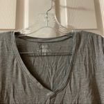 Hue  Grey V Neck Short Sleeve Basic Tee Large Photo 2