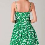 Milly Sarah Dropped Waist Belted Dress in White & Green Photo 1