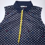 Lady Hagen Navy Star-Patterned Sleeveless Collared‎ Top Polo Preppy Photo 7