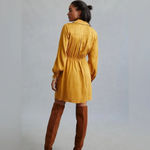 Anthropologie NWT  Long-Sleeve Mini Dress in Bronze Leopard Print Size XS Photo 3