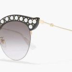 Gucci Pearl/ Gold Studded Cat Eye Sunglasses in Black-Gray, GG0212S, BRAND NEW Photo 1