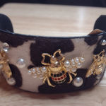 New! Cowprint Bee Cuff Fashion Bracelet Black Photo 0