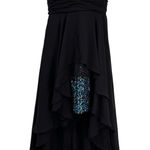 Hailey Logan Vintage Y2K Winter Formal Dress Juniors 11/12 Black Blue Sequin Photo 0