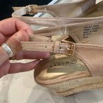 Karen Scott  Slingback Espadrille Wedge Sandals  Womens 7.5 Taupe Metallic Studs Photo 5