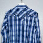 Brooks Dunn Collection Panhandle Slim Women L Blue White Plaid Pearl Snap Shirt Size L Photo 8