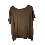 Eileen Fisher Silk Cotton Jersey Tee Short Sleeve Green Oversized Womens Small Photo 5
