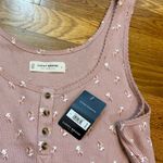 Lucky Brand Women’s Large Pink Purple Floral Sleeveless waffle Knot Retro Top Photo 5