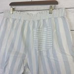 Madewell  Cotton Shorts Pull-On Striped White Blue‎ Womens Size 1X Stretch Waist Photo 5