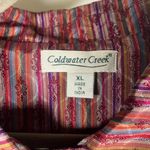 Coldwater Creek XL Silk Blend Jacket Vertical Striped Purple Orange Red Photo 1