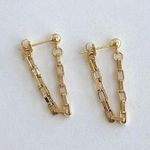Chain Earrings, Gold Chain Earrings Photo 1