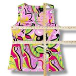 Nina Leonard  Paisley Retro Twill Sleeveless Tunic Top Pink Multi‎ 12 Photo 10