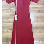 Caroline Constas Red Dress Knit Midi bodycon Crochet Collar size M Size M Photo 5