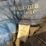 Sonoma Size 14 Wide Leg Cuff Gray Pants Dressy Pleated Leg Stretch Photo 3