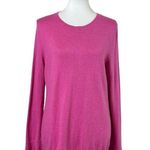 Talbots Sweater Ruffle Flared Sleeve Scoop Neck Hot Pink Women’s Size Large Photo 13