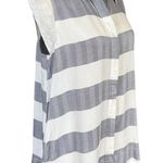 Cupid Blush By Anthropology Cupio Blush gray and white striped collared sleeveless button down shirt size M Photo 1