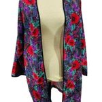 Vintage Delicates Kimono Robe Rich Colorful Floral Medium Purple Photo 1