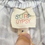 Surf Gypsy  Metallic Star Print Crochet Size Small Ruched Off Shoulder Crop Top Photo 6