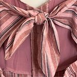 Hem & Thread Women’s  Wide Leg Flowy Striped Jumpsuit Size Medium Open Back Photo 9