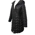 Kenneth Cole New York Black Multi Quilt Hooded Cire Coat Small EUC Photo 2