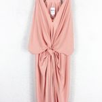 MISA Los Angeles Domino Draped Mini Dress Medium Coral Pink Jersey Cocktail Photo 9