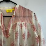 Roberta Roller Rabbit  for Gorsuch White/Orange Silk/Cotton Tunic Blouse Medium Photo 3