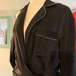 Alexander Wang EUC  Black Pin Striped Pajama Wrap Dress 4 $895 Zip Edges Photo 6