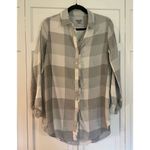 Aerie  grey plaid ruffled button down size xs Photo 1