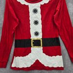 Red Christmas Santa Suit Print Holiday Festive Costume Party Elf Top Medium Photo 3