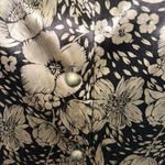 Vintage Silver Threads Gold & Black Floral Button Down Blouse Size M Photo 1
