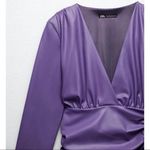 ZARA NWT Faux Vegan Leather Purple Dress XS Bloggers Fav Photo 7