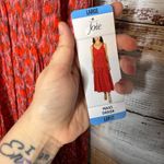 Joie  Tea Rose Tiered Sleeveless Floral Maxi Dress Coral NWT LG Photo 4