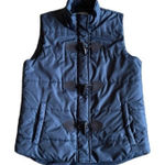 Bagatelle Quilted Vest Navy Size Small Toggles Zip Snap Button Cabin Lodge Fall Photo 0