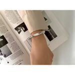 Boutique Unisex Twist Bar 925 Sterling‎ Silver Cuff Bracelet, Adjustable Photo 3