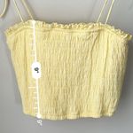 Forever 21  Buttery Yellow Ruffled Smocked Tube Top w/ Adjustable Tank Top Ties Photo 3