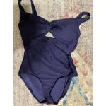 Anne cole New.  navy textured cutout swimsuit. Size 10. Retails $112 Photo 3