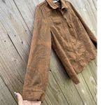 Tantrums Womens Size Large Brown Print Button Up Shirt Long Sleeve Square Button Photo 3
