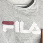 FILA snap sleeve crop sweatshirt in light grey white and red combo size M Photo 4
