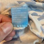 J. McLaughlin  Catalina Cloth Beige and Blue Geometric Design Top Size Medium Photo 3