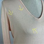 Free People  Light Pink Ribbed Long Sleeve Tunic Photo 3