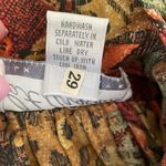 Vintage Pat Argenti Women Silk Skirt 12 Floral Pleated Artsy Midi Grandma Modest Orange Photo 7