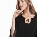 White House | Black Market WHBM Butterly Lace Pullover Sweater in black size xs Photo 2