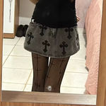 Gothic Retro Punk Lolita Cross Print Club Tights Nylon Socks Fishnet Pantyhose Emo Black Photo 5