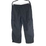 Halara Low Rise Button Zipper Side Pocket Wide Leg Casual Cargo Pants Black XL Photo 3